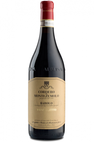 Red Wine Bottle of Cordero di Montezemolo Monfalleto Barolo from Italy
