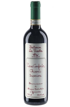 Red Wine Bottle of Fattoria La Vialla Casa Conforto Chianti Superiore from Italy